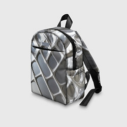Детский рюкзак Полированный металл серебряный, цвет: 3D-принт — фото 2