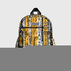 Детский рюкзак Cyberpunk pattern yellow, цвет: 3D-принт