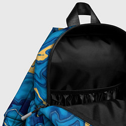 Детский рюкзак Синий мрамор с золотом, цвет: 3D-принт — фото 2