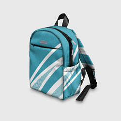 Детский рюкзак Бело-голубой абстракция с полосами, цвет: 3D-принт — фото 2