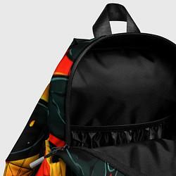 Детский рюкзак Оранжевые разломы текстура, цвет: 3D-принт — фото 2