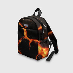 Детский рюкзак Оранжевый разлом на черной текстуре, цвет: 3D-принт — фото 2