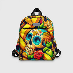 Детский рюкзак Colorfull skulls and bananas - pop art pattern, цвет: 3D-принт