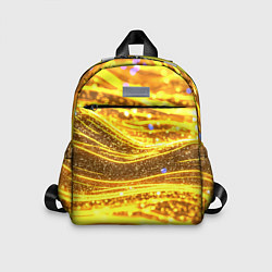 Детский рюкзак Золотые блестящие волны, цвет: 3D-принт