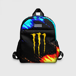 Детский рюкзак Monster energy огненные краски, цвет: 3D-принт