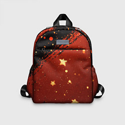 Детский рюкзак Золотые звездочки на коричневой текстуре, цвет: 3D-принт