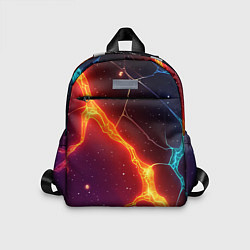 Детский рюкзак Сине-оранжевые молнии текстура, цвет: 3D-принт