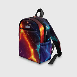 Детский рюкзак Сине-оранжевые молнии текстура, цвет: 3D-принт — фото 2