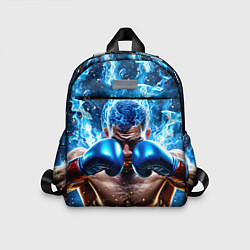 Детский рюкзак Боксер в синем пламени, цвет: 3D-принт