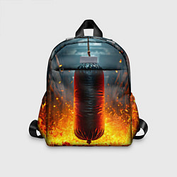 Детский рюкзак Боксерская груша в огне, цвет: 3D-принт