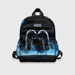 Детский рюкзак Черные бойцовские перчатки в дыму, цвет: 3D-принт