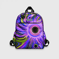 Детский рюкзак Абстрактный неоновый космос - чёрная дыра, цвет: 3D-принт