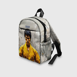 Детский рюкзак Брюс Ли на сером, цвет: 3D-принт — фото 2