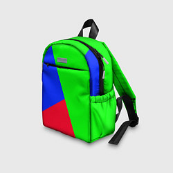 Детский рюкзак Зелёно-сине-красный трёхцветный, цвет: 3D-принт — фото 2