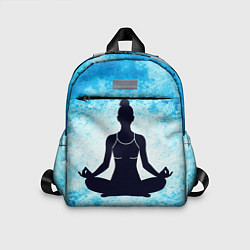 Детский рюкзак Йога на синем, цвет: 3D-принт
