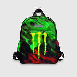 Детский рюкзак Monster energy огонь лого, цвет: 3D-принт