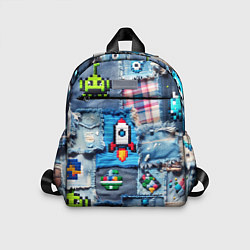 Детский рюкзак Пиксельная ракета, цвет: 3D-принт