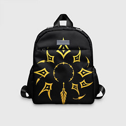 Детский рюкзак Этнический паттерн на черном, цвет: 3D-принт