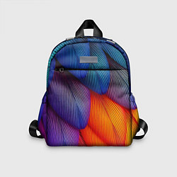 Детский рюкзак Радужные перья попугая, цвет: 3D-принт