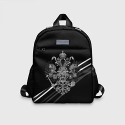 Детский рюкзак Имперский герб чёрный с полосами, цвет: 3D-принт