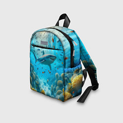 Детский рюкзак Белая акула в коралловом рифе, цвет: 3D-принт — фото 2