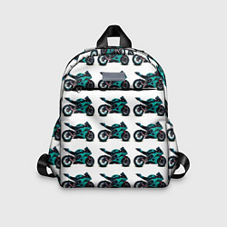 Детский рюкзак Motorbike light blue, цвет: 3D-принт