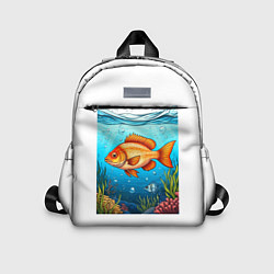 Детский рюкзак Крупная золотая рыбка под водой на праздник день р