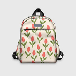 Детский рюкзак Тюльпаны паттерн, цвет: 3D-принт