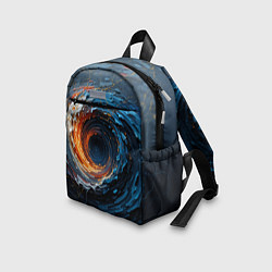 Детский рюкзак Краска синяя и оранжевая в форме вихря, цвет: 3D-принт — фото 2