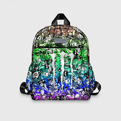 Детский рюкзак Monster energy стикеры, цвет: 3D-принт