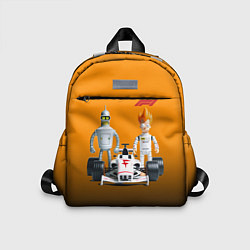 Детский рюкзак Механик Бендер и пилот формулы 1 Фрай, цвет: 3D-принт