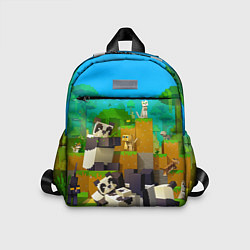 Детский рюкзак Майнкрафт - панды, цвет: 3D-принт