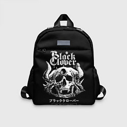 Детский рюкзак Черный клевер череп, цвет: 3D-принт
