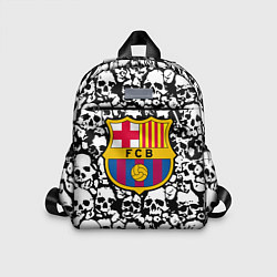 Детский рюкзак Barcelona черно белые черепа, цвет: 3D-принт