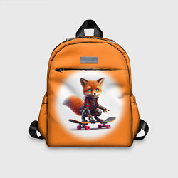 Детский рюкзак Cyber fox cub is a cool skateboarder - ai art, цвет: 3D-принт