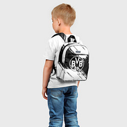 Детский рюкзак Borussia черно белые полосы, цвет: 3D-принт — фото 2