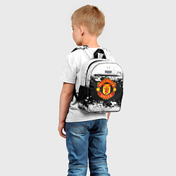 Детский рюкзак Манчестер Юнайтед черно белые краски лого, цвет: 3D-принт — фото 2
