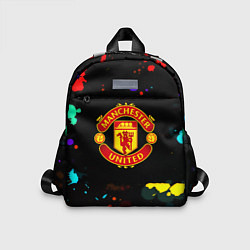 Детский рюкзак Манчестер Юнайтед краски неон, цвет: 3D-принт