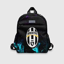 Детский рюкзак Ювентус неоновый огонь, цвет: 3D-принт