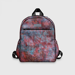 Детский рюкзак Абстракция - red rust on blue, цвет: 3D-принт
