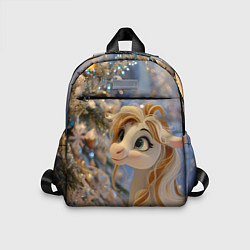 Детский рюкзак Новогодняя лошадка в крапинку