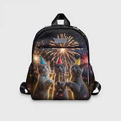 Детский рюкзак Праздничные коты, цвет: 3D-принт