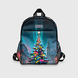 Детский рюкзак Новогодняя елка в гирляндах, цвет: 3D-принт