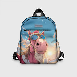 Детский рюкзак Новогодний конь сэлфи, цвет: 3D-принт