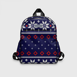 Детский рюкзак Вязаный новогодний узор, цвет: 3D-принт