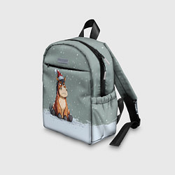 Детский рюкзак Лошадка на фоне снегопада, цвет: 3D-принт — фото 2