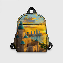 Детский рюкзак Баку сплетение эпох на закате, цвет: 3D-принт