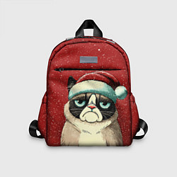 Детский рюкзак Грустный Новогодний мем котик, цвет: 3D-принт