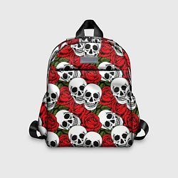 Детский рюкзак Черепа в розах, цвет: 3D-принт