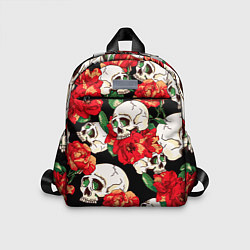 Детский рюкзак Черепки и розы, цвет: 3D-принт